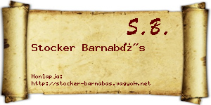 Stocker Barnabás névjegykártya